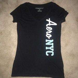 Aéropostale NYC Balck V-Neck T-Shirt